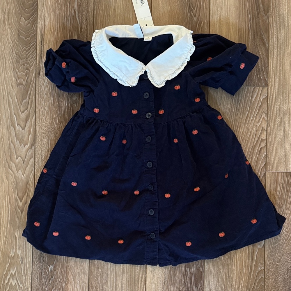 Janie and Jack Navy Dress with White Collar Size 3 NWT